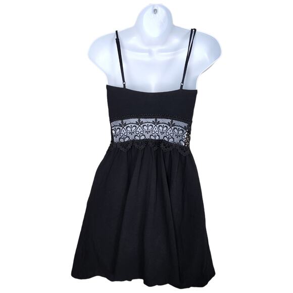 TopShop Black Lace Crochet Insert Sundress Size 4 - Picture 6 of 10